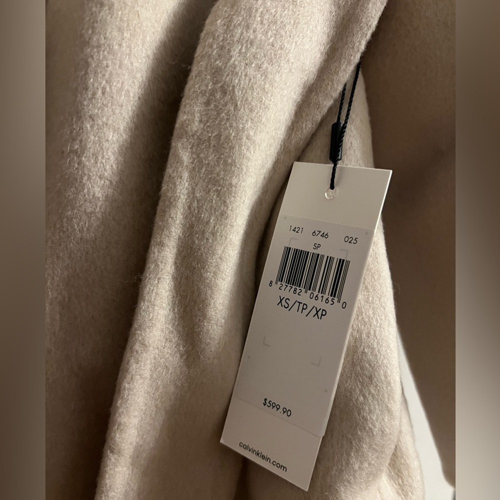 Calvin Klein 100% Wool Belted Wrap Coat - Picture 6 of 9